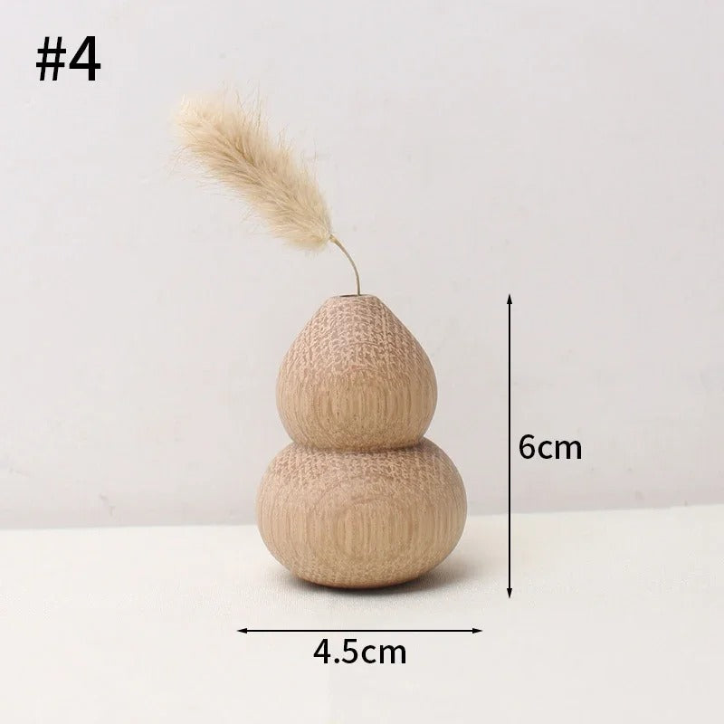Conjunto de Vasos de Madeira Estilo Japonês – Decoração Minimalista e Natural