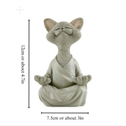 Estátua Decorativa de Gato Meditando – Paz e Serenidade para seu Lar