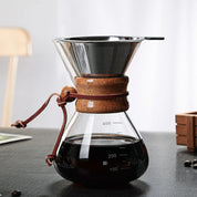 Cafeteira Pour Over 400ml com Filtro Reutilizável em Aço Inoxidável