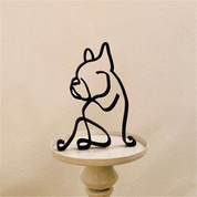 Escultura Minimalista de Animal em Arame de Ferro – Gato, Corgi, Chihuahua e Bulldog