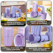 Fatiador Elétrico MultiChef™ com Lâminas Rotativas e Design Compacto