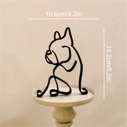 Escultura Minimalista de Animal em Arame de Ferro – Gato, Corgi, Chihuahua e Bulldog