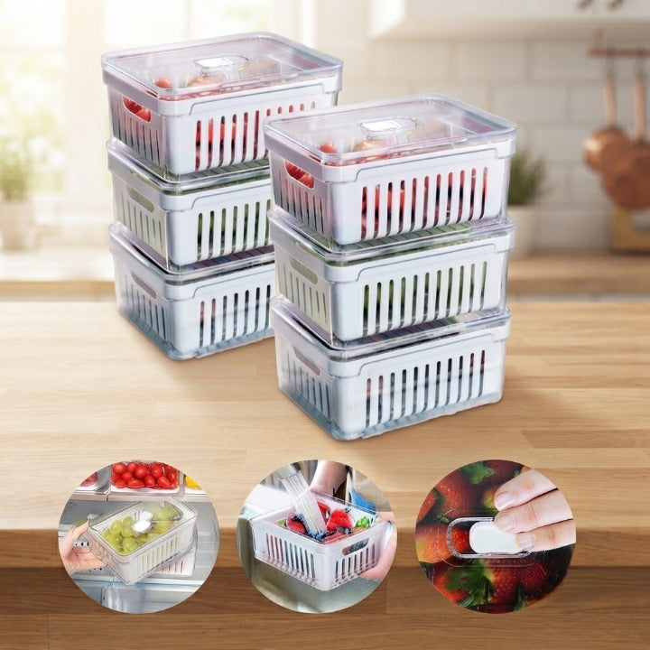 Kit 6 Organizadores 2,2 Litros de Geladeira Acrílico