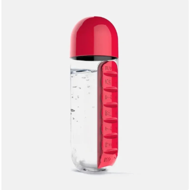 Garrafa AquaOrganize™ com Compartimentos para Remédios e Suplementos