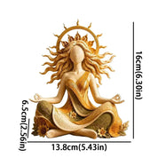 Estátua Deusa Sol e Lua em Resina para Decoração Mística e Elegante