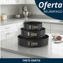 Trio de Formas Premium Antiaderente Com Fundo Removível