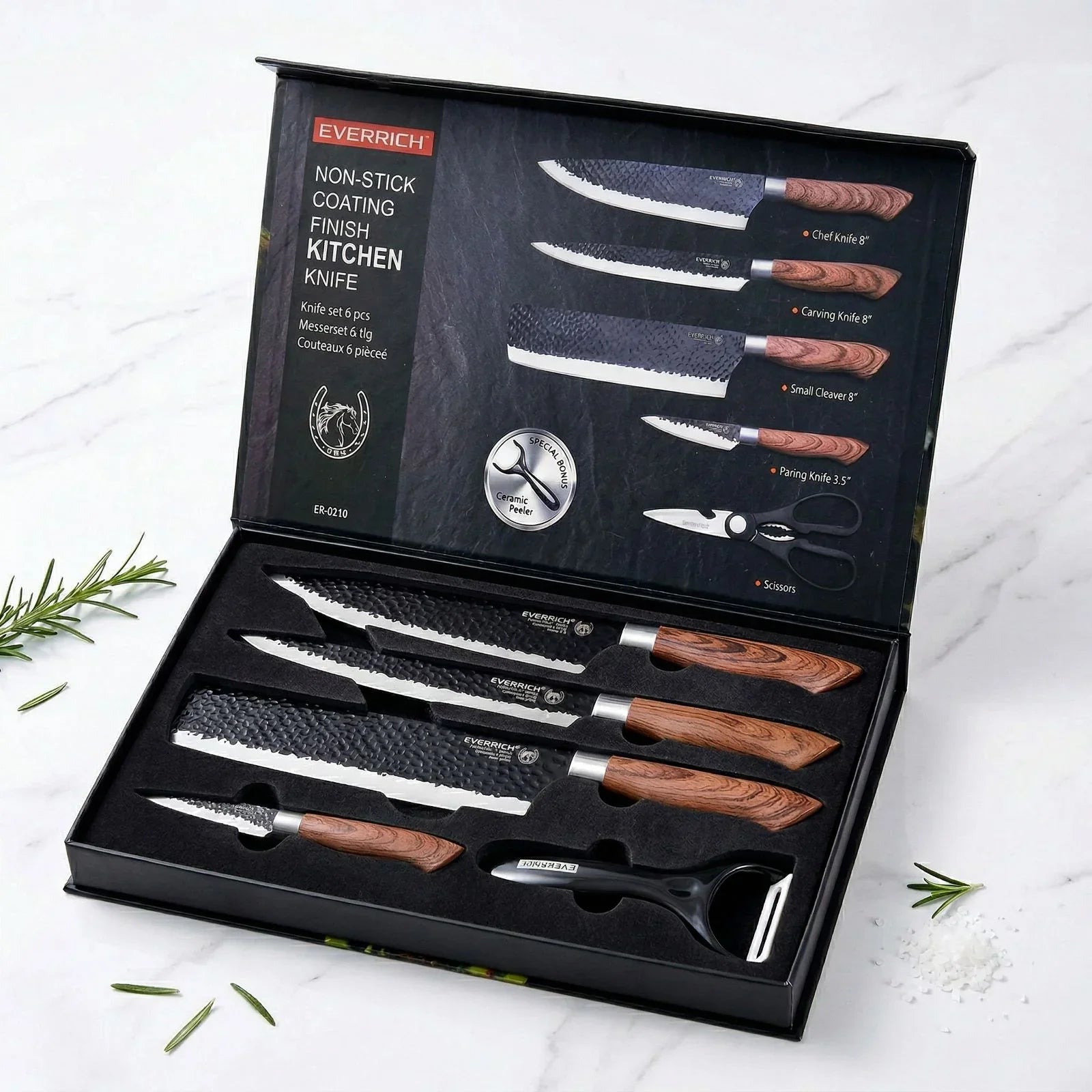 Kit de Facas com 6 Peças Profissionais