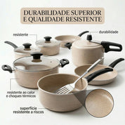 Jogo Panelas 9 Peças Antiaderente  Conjunto Cozinha Completa Com Acessórios Inclusos!