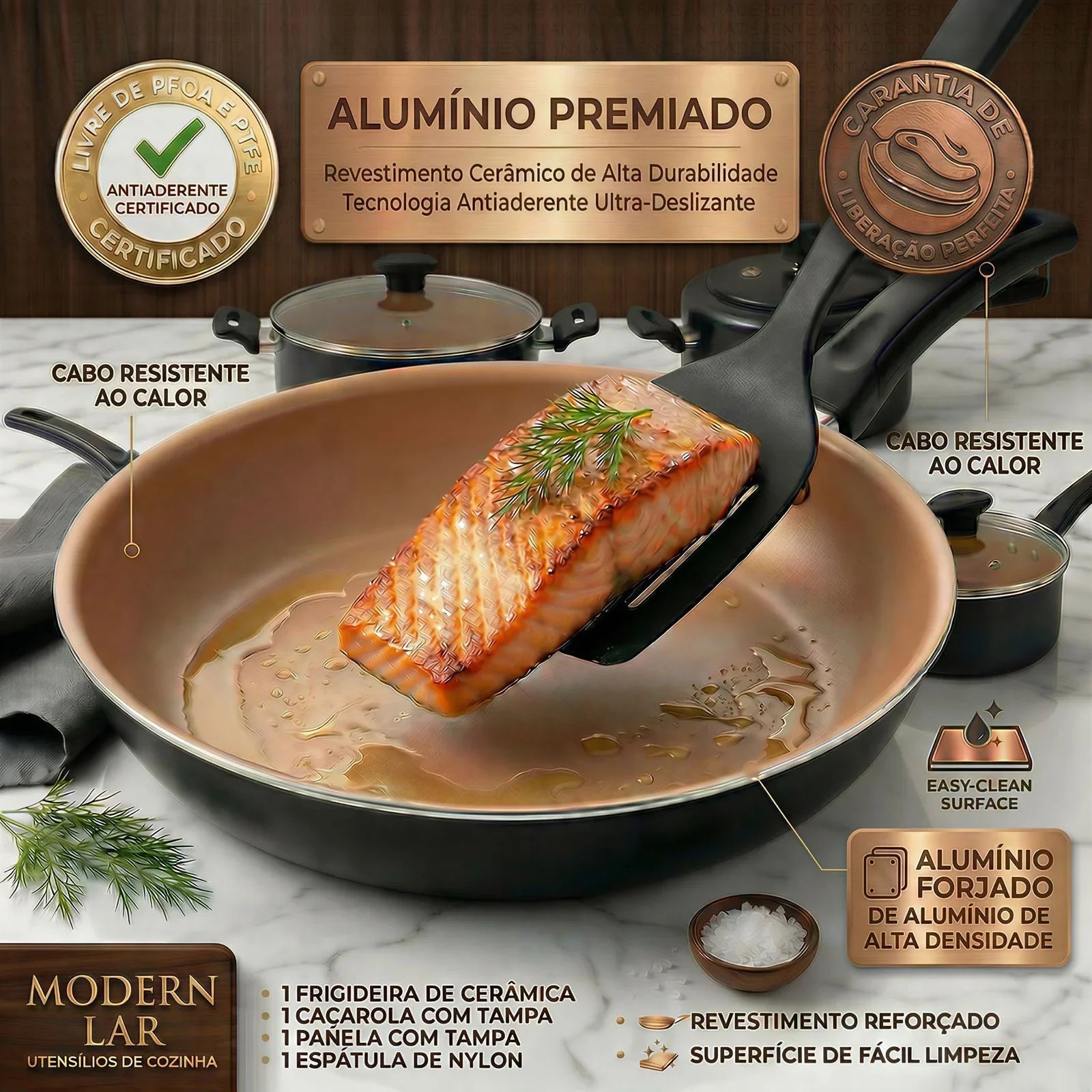 Jogo Panelas 9 Peças Antiaderente  Conjunto Cozinha Completa Com Acessórios Inclusos!