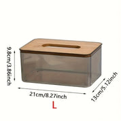 Porta-Lenços de Papel com Tampa em Bambu – Organização Natural para Sala