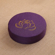 Almofada de Meditação em Linho com Bordado de Lótus – Tatami 40x6cm Lavável