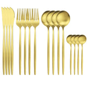Conjunto de Talheres em Aço Inoxidável Dourado