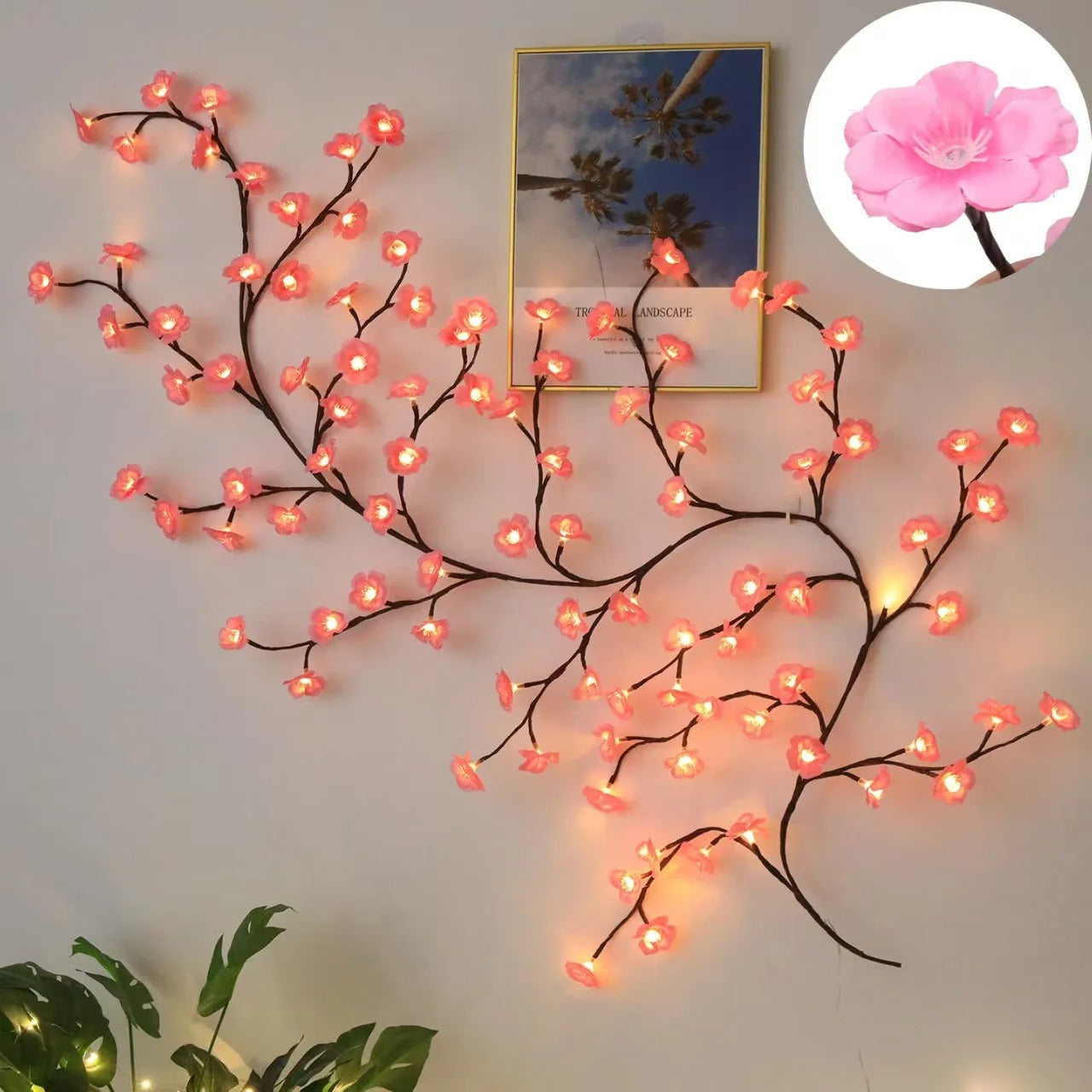 Galho Decorativo LED com Flores de Cerejeira – 72
