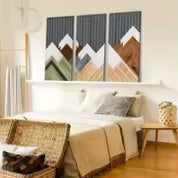 Kit com 3 Quadros de Parede em Madeira Estilo Boho – Arte Botânica