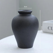 Conjunto 5 Vasos de Cerâmica Preta Fosca Minimalista – Decoração Moderna e Sofisticada