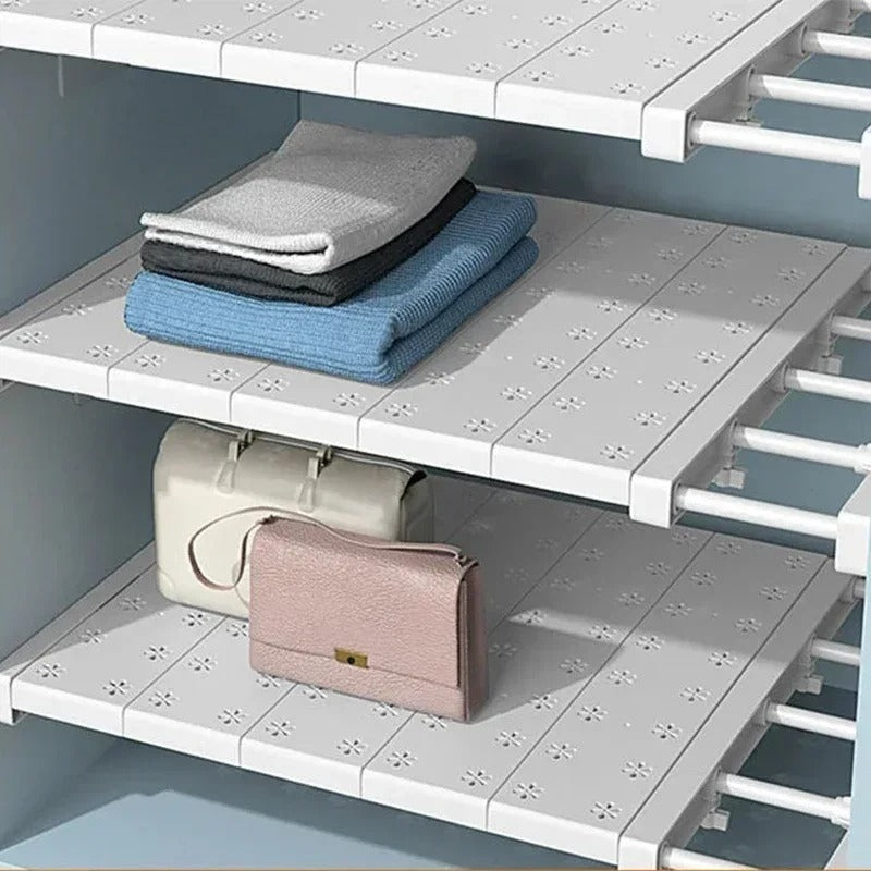 Prateleira Expansível sem Furos – Organizador Ajustável para Armários