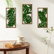 Kit com 3 Quadros de Parede em Madeira Estilo Boho – Arte Botânica
