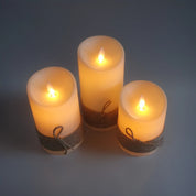 Kit 3 Velas LED com Chama Dançante – Sem Fio, com Corda Rústica Decorativa