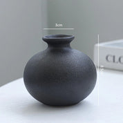 Conjunto 5 Vasos de Cerâmica Preta Fosca Minimalista – Decoração Moderna e Sofisticada