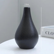 Conjunto 5 Vasos de Cerâmica Preta Fosca Minimalista – Decoração Moderna e Sofisticada