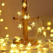 Cordão de Luzes LED Estrela – 10m 80 LEDs a Pilha para Decoração de Ambientes