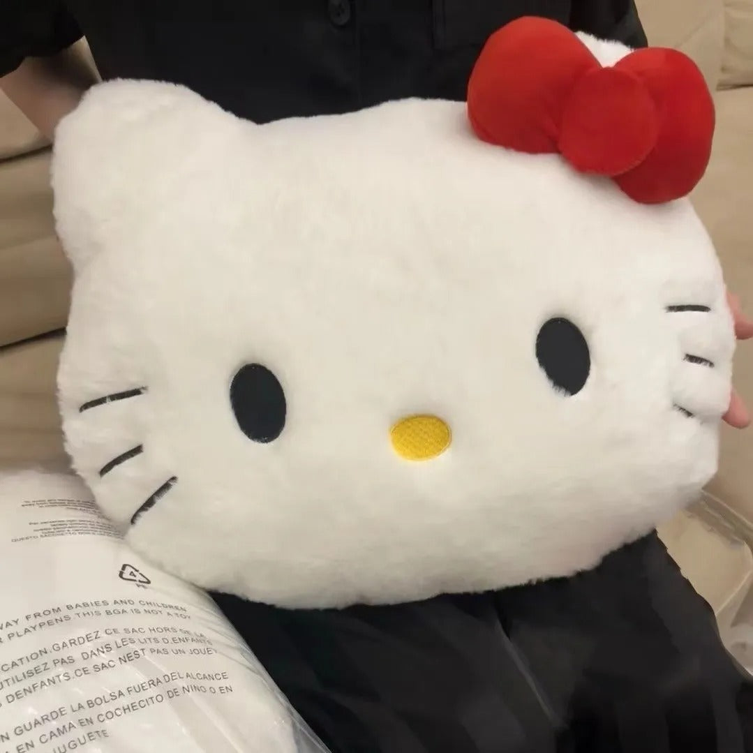 Almofada de Pelúcia Gatinha Fofa – Travesseiro Decorativo para Sofá e Carro