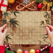 Jogo Americano de Bambu com Folhas Entrelaçadas – Kit 4, 6 ou 8 Peças 30x45cm