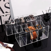 Organizador de Cintos e Gravatas em Acrílico – 3/5 Compartimentos para Armário e Closet