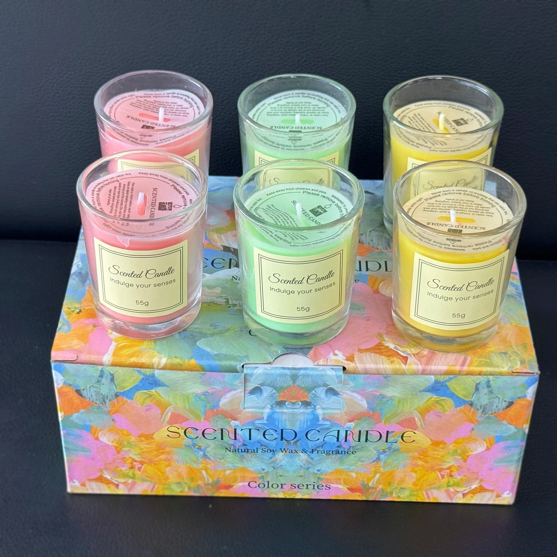 Vela Aromática de Cera de Soja em Copo de Vidro – 8 Fragrâncias