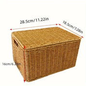 Cesta de Vime com Tampa – Organizador Natural para Quarto, Banheiro e Cozinha