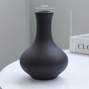 Conjunto 5 Vasos de Cerâmica Preta Fosca Minimalista – Decoração Moderna e Sofisticada