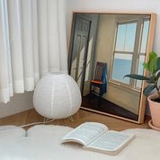 Luminária de Mesa LED Estilo Wabi Sabi – Abajur de Papel Arroz com Base em Bambu