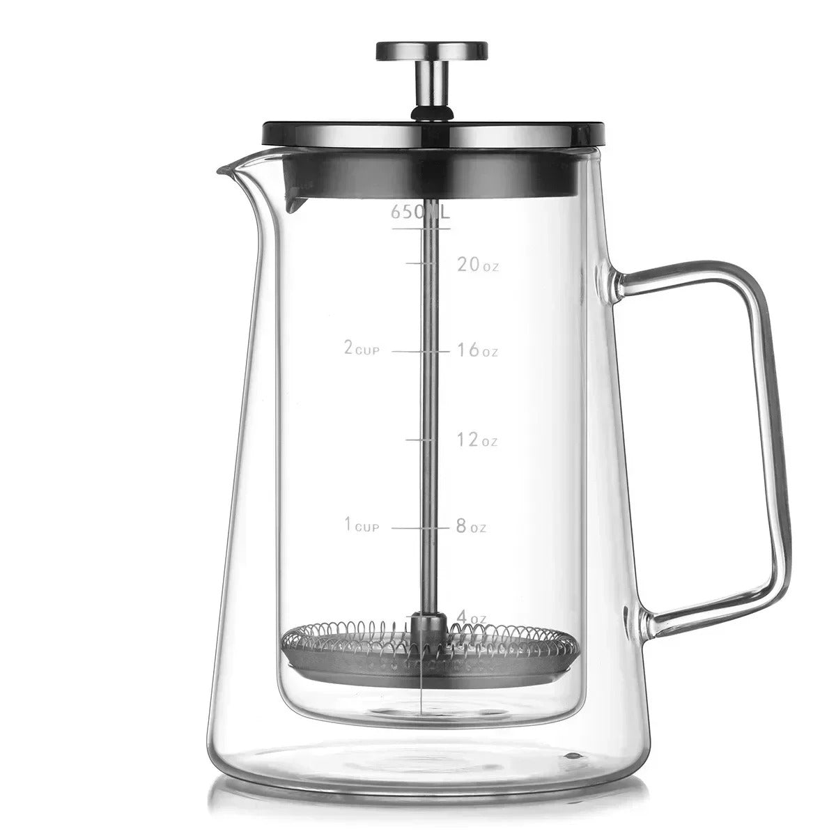 Cafeteira Prensa Francesa em Vidro Borossilicato – 350ml, 650ml e 1000ml